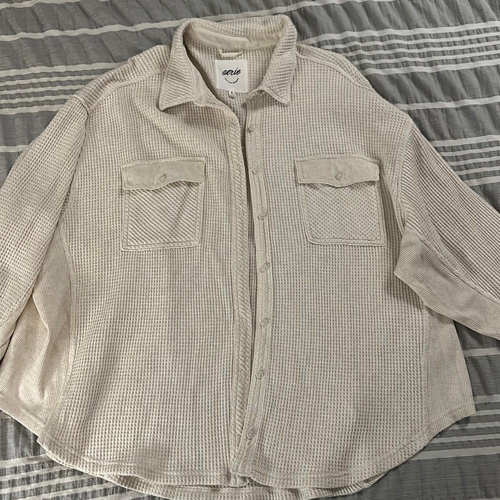 Aerie XL waffle button up